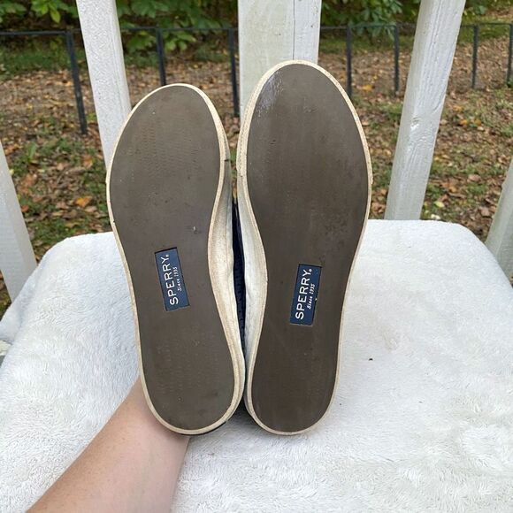 Sperry Navy Blue Seaside Perforated Varsity Sneaker - Picture 6 of 7